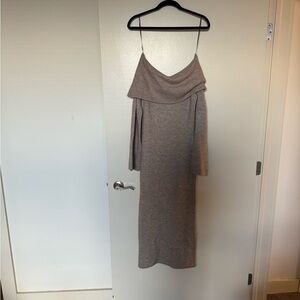 H&M off the shoulder knit maxi dress with slit